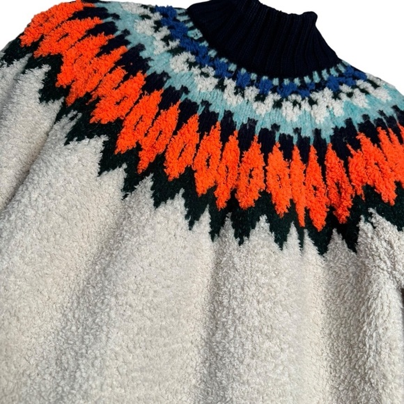 $168 Pilcro x Anthropologie Fair Isle Ivory Black Turtleneck Sweater XS - Picture 3 of 8